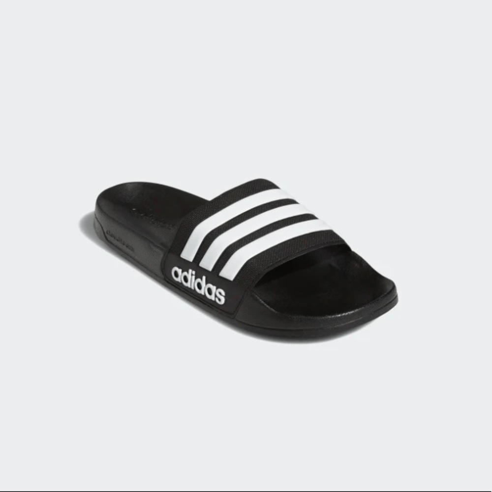 Men's Adidas Adilette Shower Slides - US 7 / Core Black / Cloud White